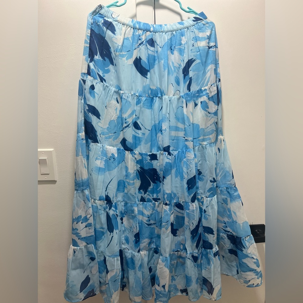 Floral Blue Maxi Skirt and top included
